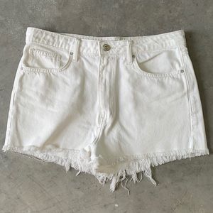 White jean shorts